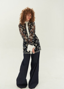 Рубашка свободного силуэта из кружева фото 1232116