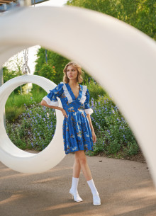 Платье в эксклюзивном цветочном принте с шитьем фото 953