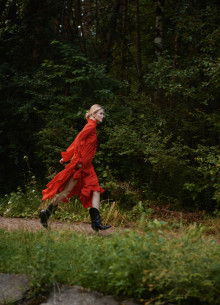 Шелковое платье с воланами фото 574