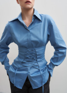 Рубашка с корсетом из итальянского хлопка фото 1080