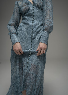 Платье миди с корсетным лифом и акцентными манжетами фото 1232534