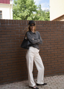 Майка поло из вискозы с длинным руковом фото 1232457